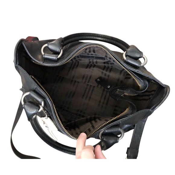 FRYE Black Melissa Zip Satchel Leather Hand Bag Purse W/ Crossbody Strap Dustbag - Picture 8 of 16